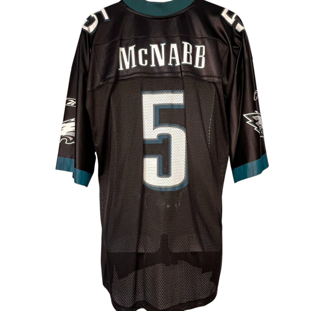 Philadelphia Eagles McNabb #5 Jersey Reebok XL Black Alt Y2K Tailgate Blokecore - Picture 2 of 10